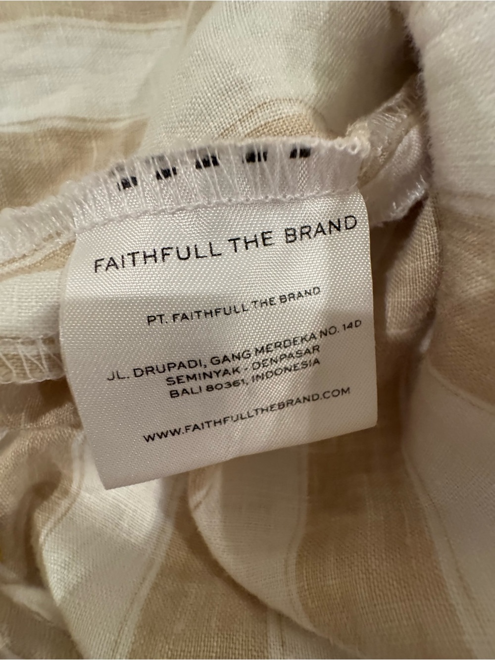 Faithfull the Brand Fiscardo Linen Striped Tie Front Midi Dress M/6 - Picture 15 of 16
